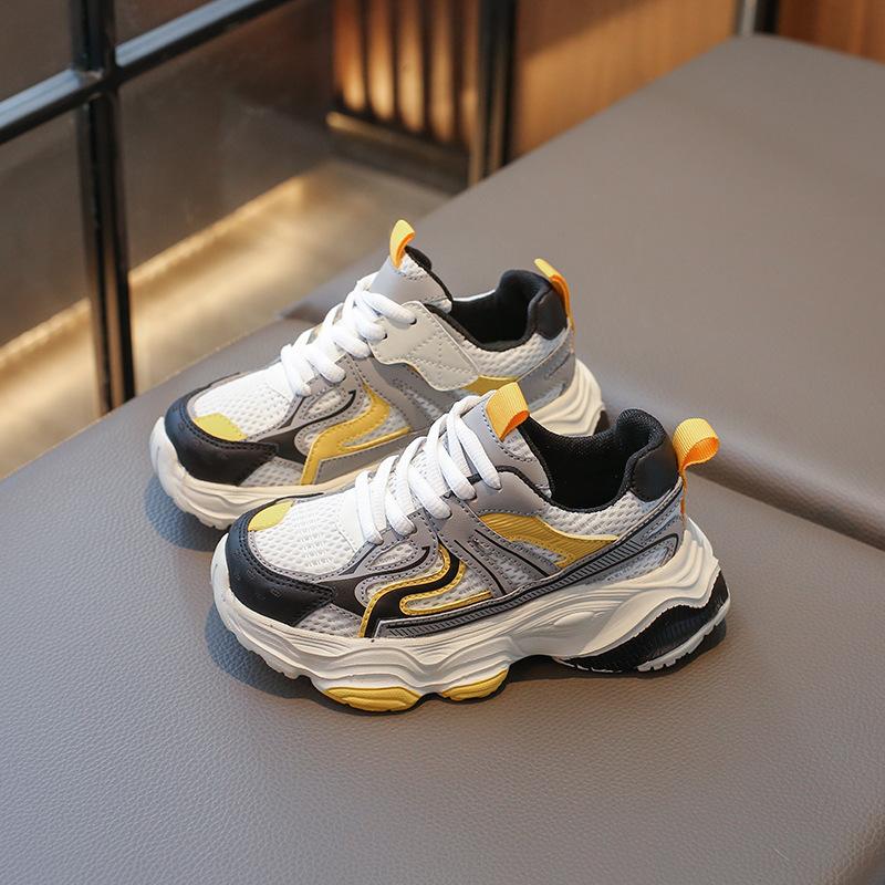 2025 spring new children's dad shoes mesh breathable trendy brand light fashion super soft big boys sports shoes