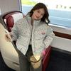 Autumn and Winter 2025 Women's New American Fashion Brand Small Floral Full Print Cotton Jacket Loose Thickened Warm Short Cotton Jacket