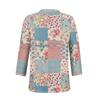 Women's Fashion Casual Three-quarters Sleeve V Neck Floral Print Top