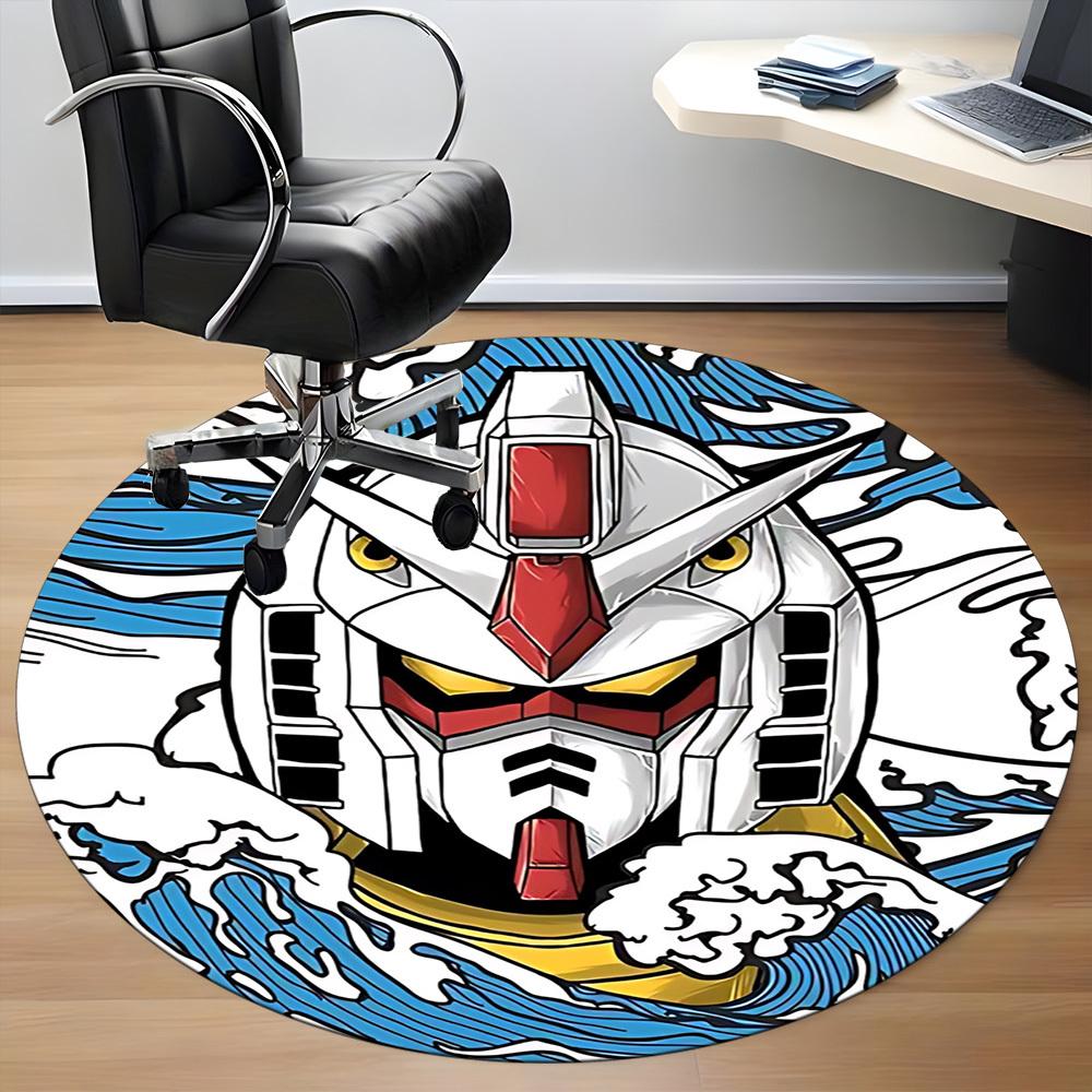 1PC Mobile Suit Gundam Office Round Rug, Non-slip, Soft and Durable Office Rug for Interior Decoration, Perfect for Office Yy250915100