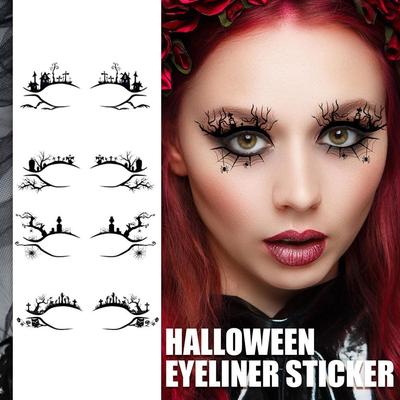 Halloween Eyeliner Sticker Horror Spider Bat Decorative Eyeliner Eyeshadow Fashion Party Makeup Tools Creative Party Makeup