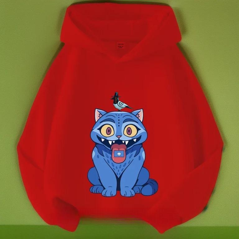 Hoodies Sweatshirts Girls Children's Cartoon Print Pattern Fashion T-shirt Casual Comfortable Short-sleeved Top Clothing