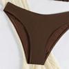 2025 Stylish Mesh Long Sleeve Bikini Cover-Up Set - Women's Solid Color 4-Piece Swimwear