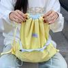 Large Capacity Light Soft Nylon Bag Contrast Color Shoulder Bag Drawstring  Backpacks  Travel
