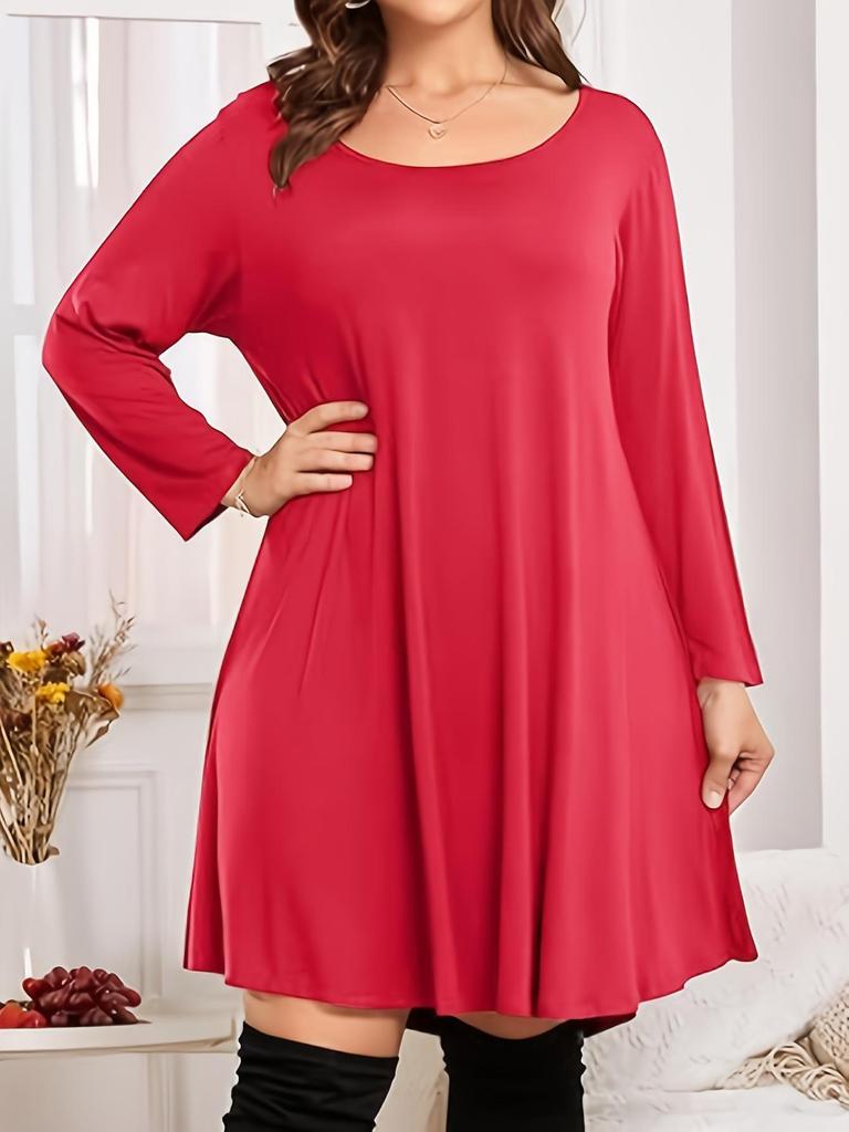 Rochie T-shirt lejeră de toamnă/iarnă pentru femei plinuțe