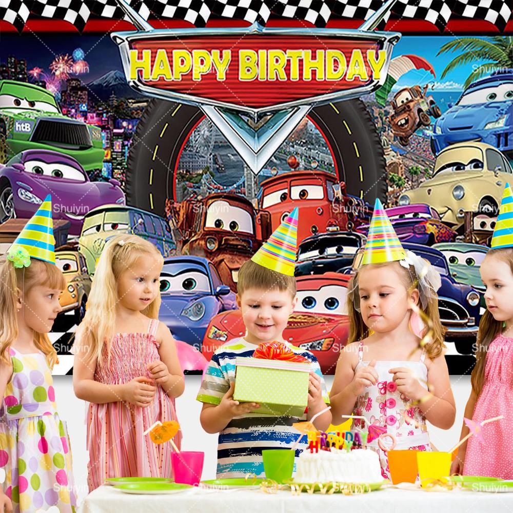 Disney Pixar Cars Lightning Mcqueen photo background for birthday party, studio photo background for kids, babies and baby welcome parties, AS41