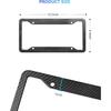 Carbon Fiber License Plate Frames- Black Carbon Pattern Aluminum Front & Rear Car Tag Holder Cover 2 Pack With Mount Hardware, Screws, Caps,