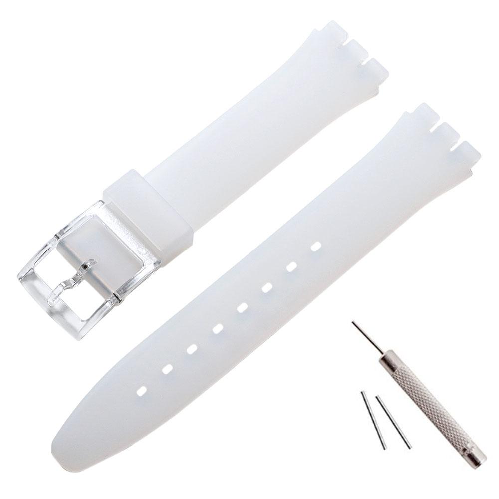 Silikonowy Pasek do Zegarka 16mm 17mm 19mm 20mm dla Swatch Kolorowy Pasek Sportowy Gumowy Zamienny Pasek na Nadgarstek Bransoletka Akcesoria do Zegarka