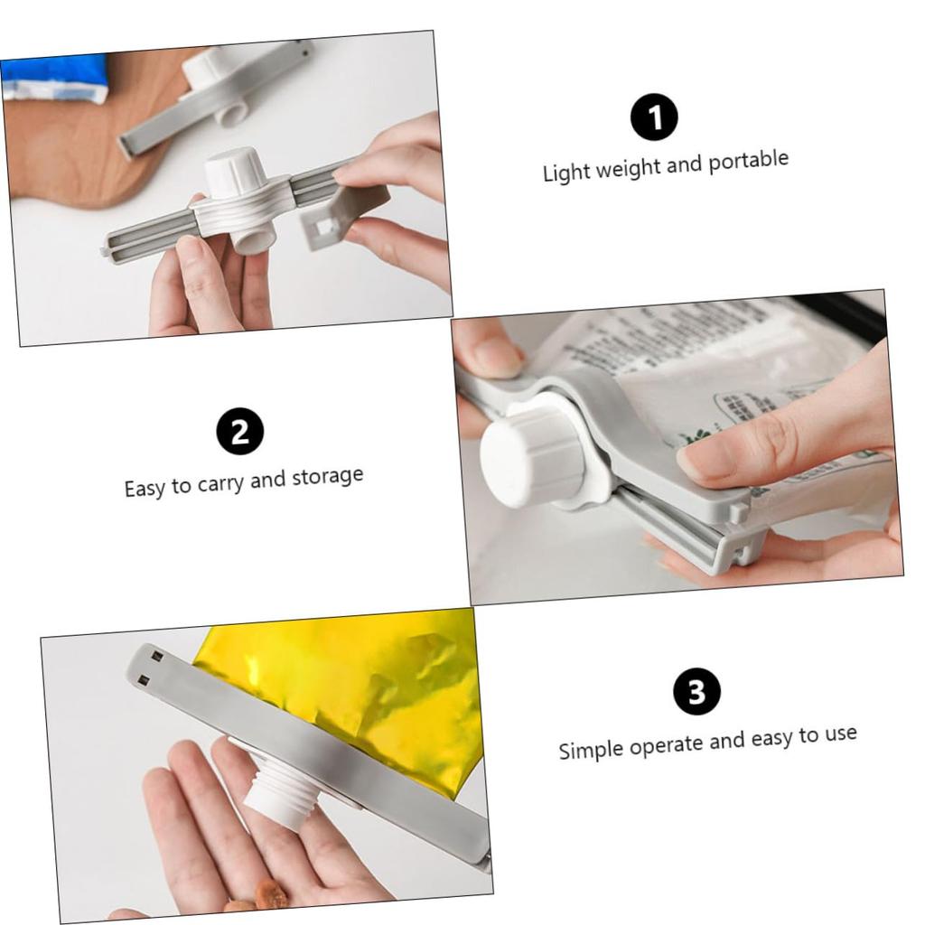 Screw Cap Sealing Clip Kitchen Seasoning Bag Milk Powder Salt Bag Sealing Clip Reuseable Snack Food Dispenser Nozzle with Lid