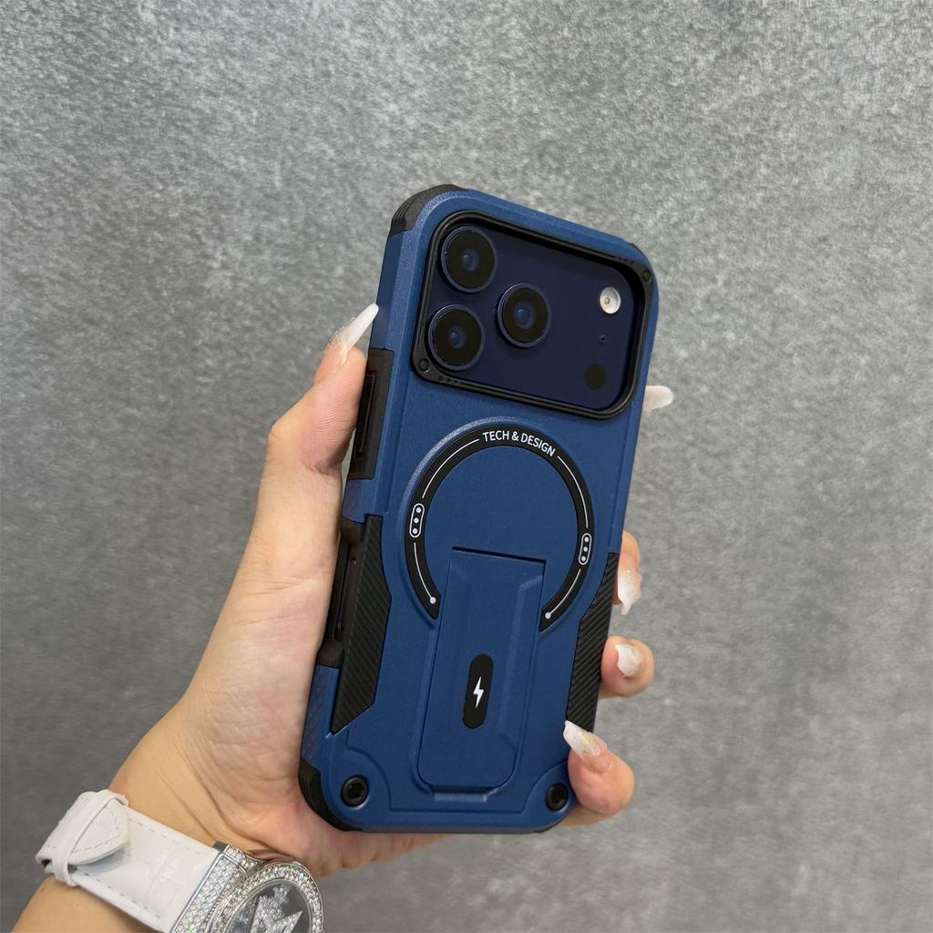 Custodia Blindata per Apple iPhone 17 Pro Max - Silicone Antiurto con Cuscinetto d'Aria e Supporto per Telefono Copertura Protettiva Integrale per iPhone 17/16/15/14/13/12/11Plus