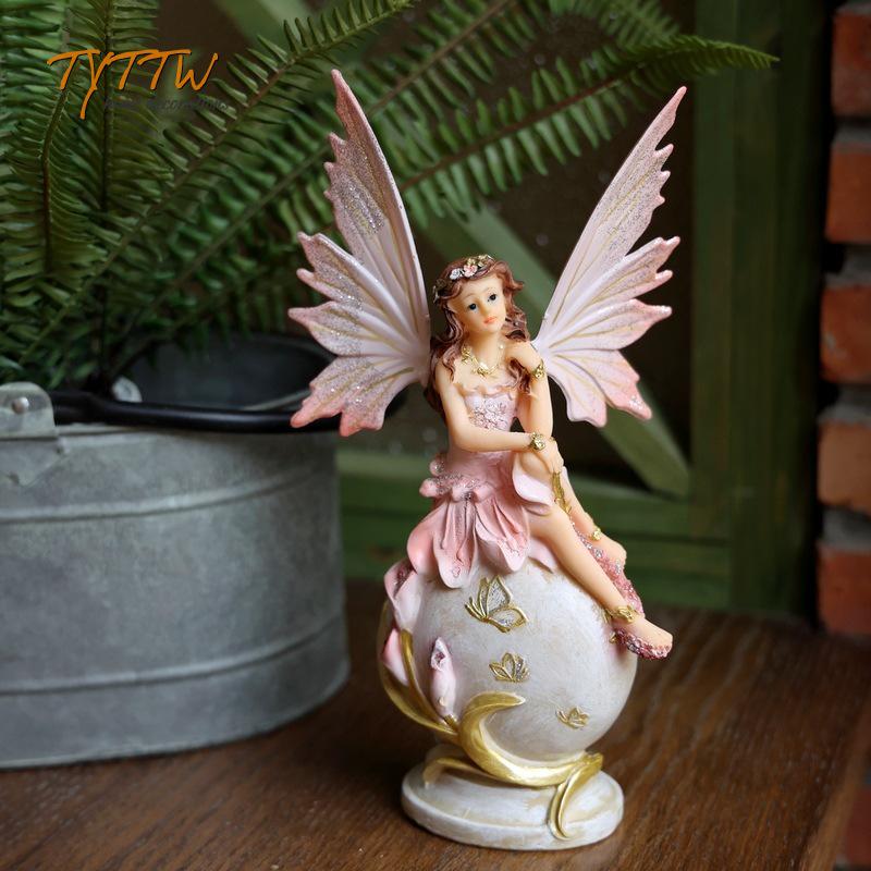 European Princess Flower Fairy Girl Desktop Ornament for Living Room or Study