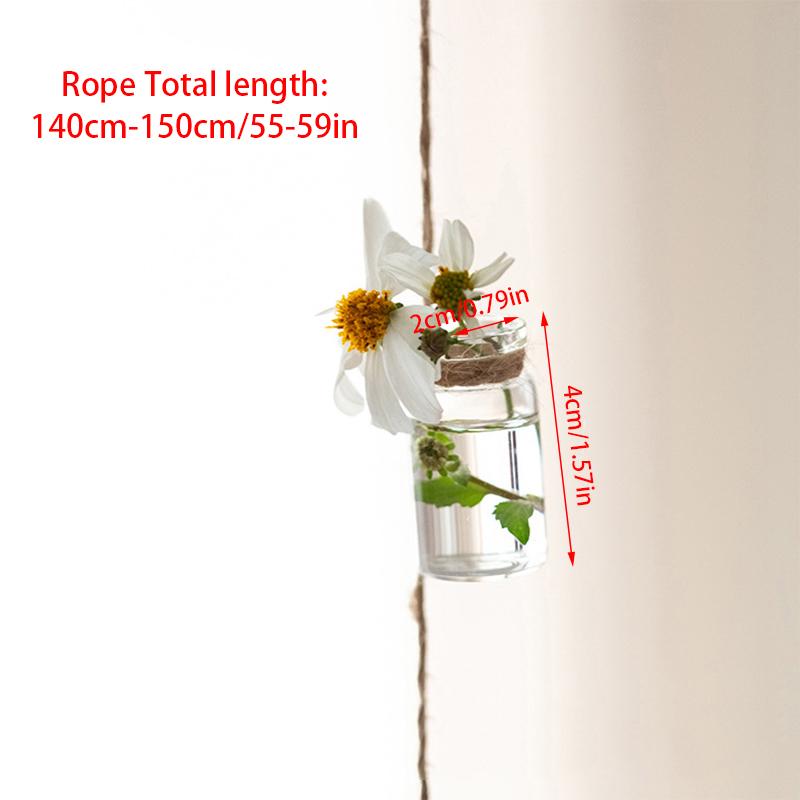 

Мини-подвесная стеклянная бутылка из пеньковой веревки, 1 подвесная ваза с 8 мини-бутылками 8pcs