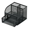 Space Saving Desk Organisers with Sliding Drawer Mesh Metal Pen for Office