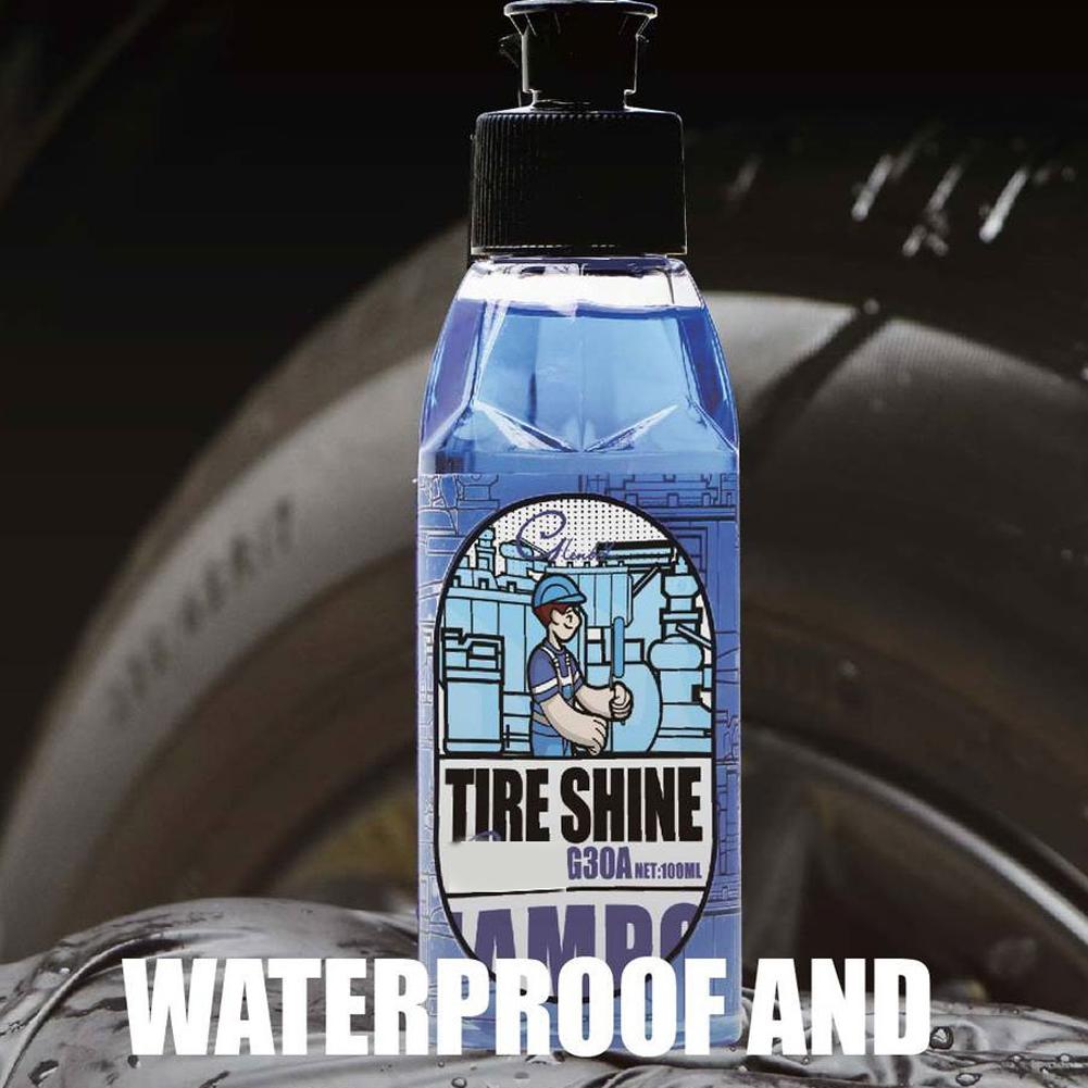 Car Tire Shine Dressing Blackening, For Tires Glazing Waxing Polishing Agent Brightening, Long-lasting Waterproof Maintenan D9G8