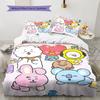 BT21 Pattern Bedding Home Decoration Birthday Gift ( 1 Duvet Cover + 2 Pillowcase, Without Core),fan Merchandise.