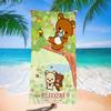 Japan Cute Cartoon R-ilakkuma Beach Towel Colorful Bath Towels For Girl Microfiber Quick Dry Custom Sand Free Beach Yoga Gym