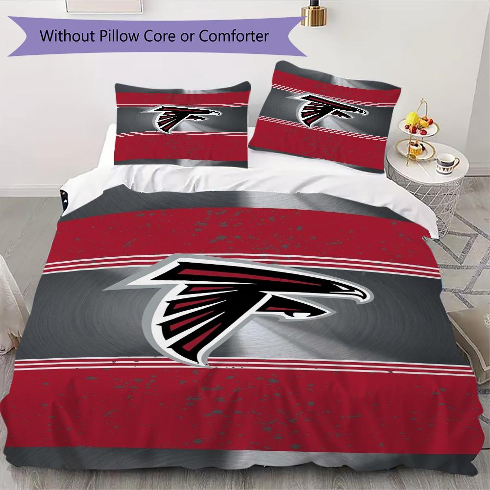 Atlanta Falcons Muster Bettwäsche Steppset Steppdecke Kissenbezug Heimdekoration Geburtstagsgeschenk (1*Bettbezug + 2*Kissenbezug ohne Füllung)
