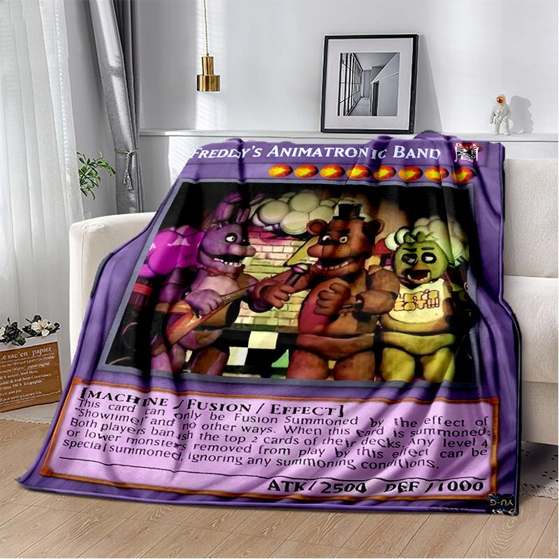 Horror Game F-FNAF Freddy Movie Flannel Blanket Soft Warm Throw Blanket for Bedroom Living Room Bed Travel Camping Picnic Gift