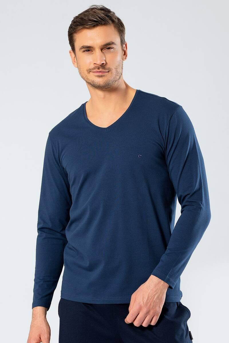 

Cacharel Men s V-Neck T-Shirt Long Sleeve
