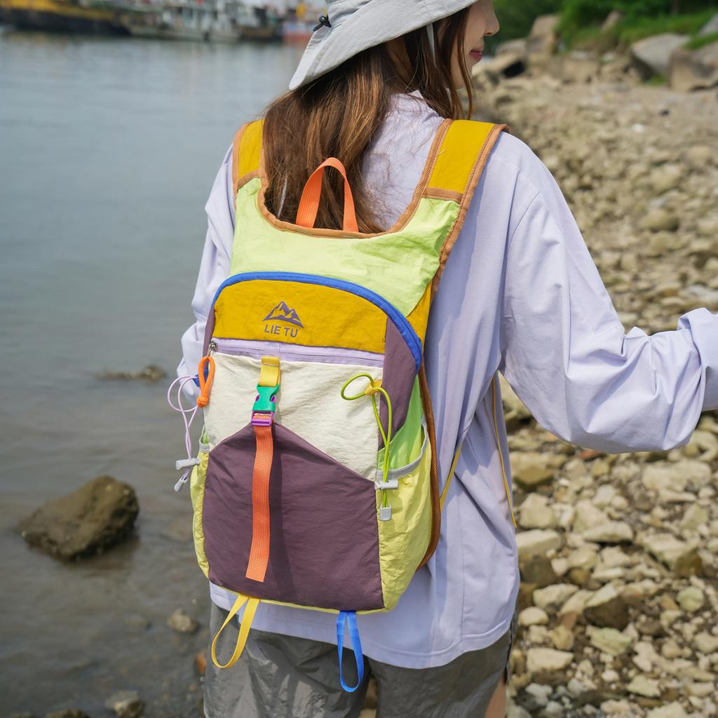 Schoolbag Color Dopamine Outdoor Sports Bag Women Large Capacity Lightweight Leisure Travel School Bag Hiking Backpack