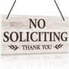Putuo Decor No Soliciting Sign For House PVC No Soliciting Sign For Front Door Hanging Self Adhesive Notice Plaque Door Signal with Rope for House