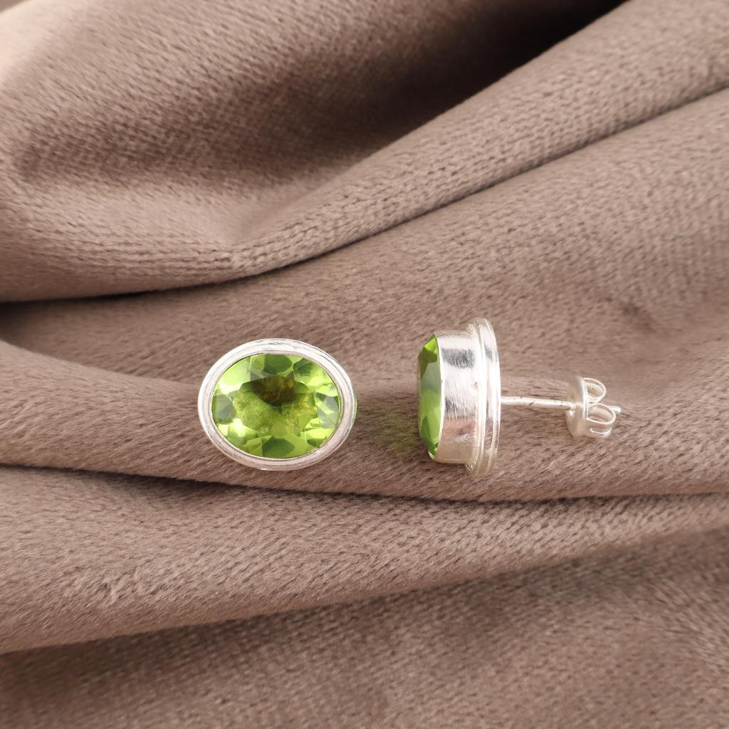 Peridot Earrings Gemstone Jewelry, 925 Solid Sterling Silver Earrings, Handmade Jewelry Earrings, Gift For Her