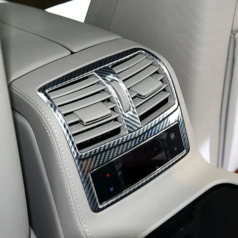 Car Rear Air Vent Outlet Frame Trim Carbon Fiber Pattern Sticker Accessory For Mercedes Benz CLS W218 CLS260 300 320 350 2012-17
