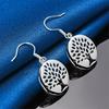 Luxury 925 Sterling Silver Exquisite Openwork Tree Earrings for Women, Fashion Gift Jewelry Wedding Accessories