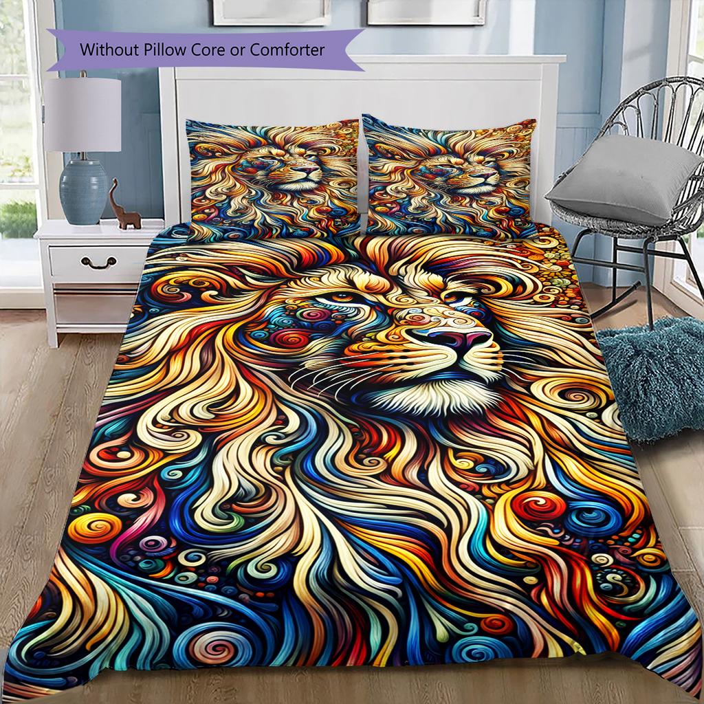 Cartoon Pattern Bedding Quilt Set Quilt Cover Pillowcase Home Decoration Birthday Gift (1 * Duvet Cover + 2 * Pillowcase, Without Core)