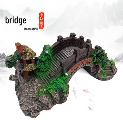 Aquarium Arched Bridge Basking Platform Resin Decoration for Turtle and Fish Tanks