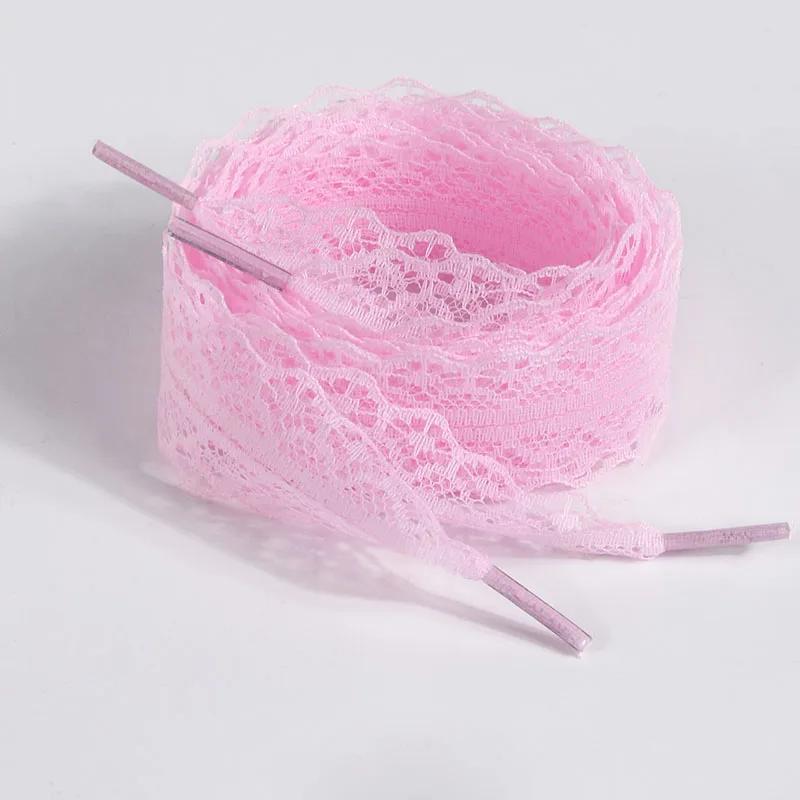 1Pair 100/120/140CM Lace Shoelaces for Women Shoes 2.9CM Width Flat Shoelace for Sneakers Hollow Out Shoe Laces Accessorices