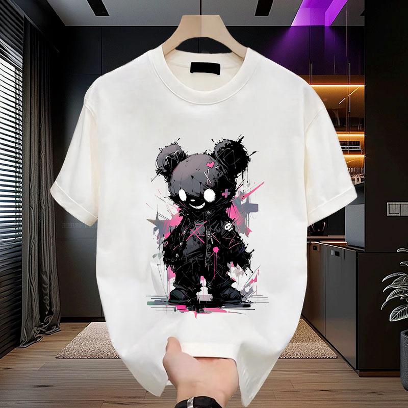 Men Women Cotton Short Sleeve T Shirt American Style Casual Summer Top Unisex Breathable Loose Fit Basic Tee Streetwear Clothing