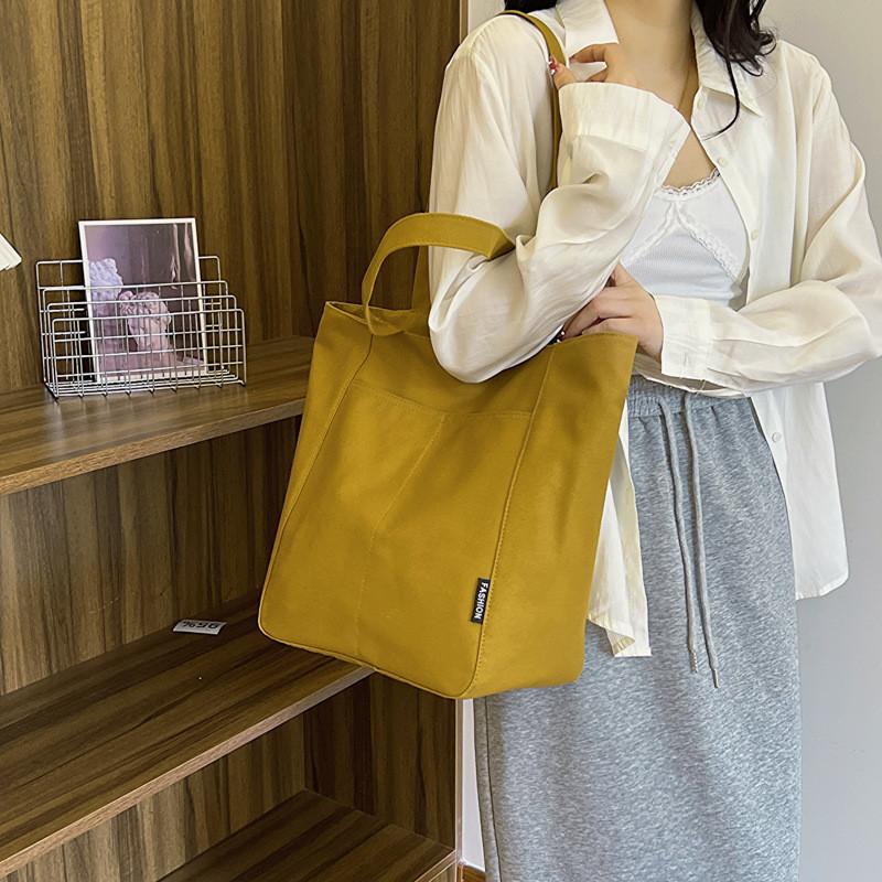 Chic Street Style Canvas Tote Bag For Women 2024 Trendy And Spacious Handbag