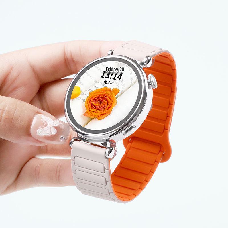 

Совместимый силиконовый ремешок с магнитной застежкой для Huawei GT5/GT4 и Samsung Watch5 - Идеально подходит для осени и зимы. 22MM