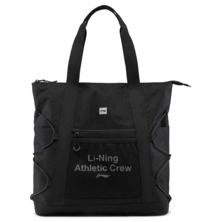 

New LiNing Fitness Series Polyester Tote Bag, Shopping Bag, Shoulder Bag Unisex Black ABDV151-1 38.1*10.9*39.1CM