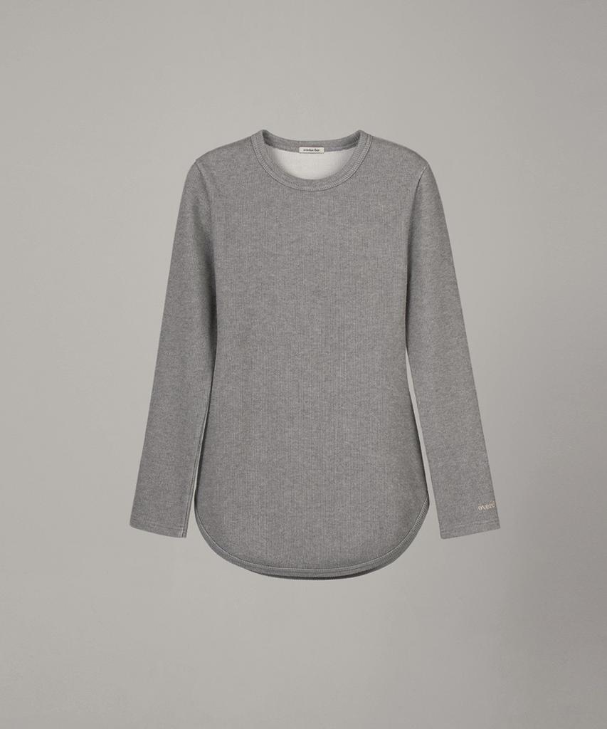 Obeodyupeulleeo Cut-Out Long Sleeves Top_Melange Gray