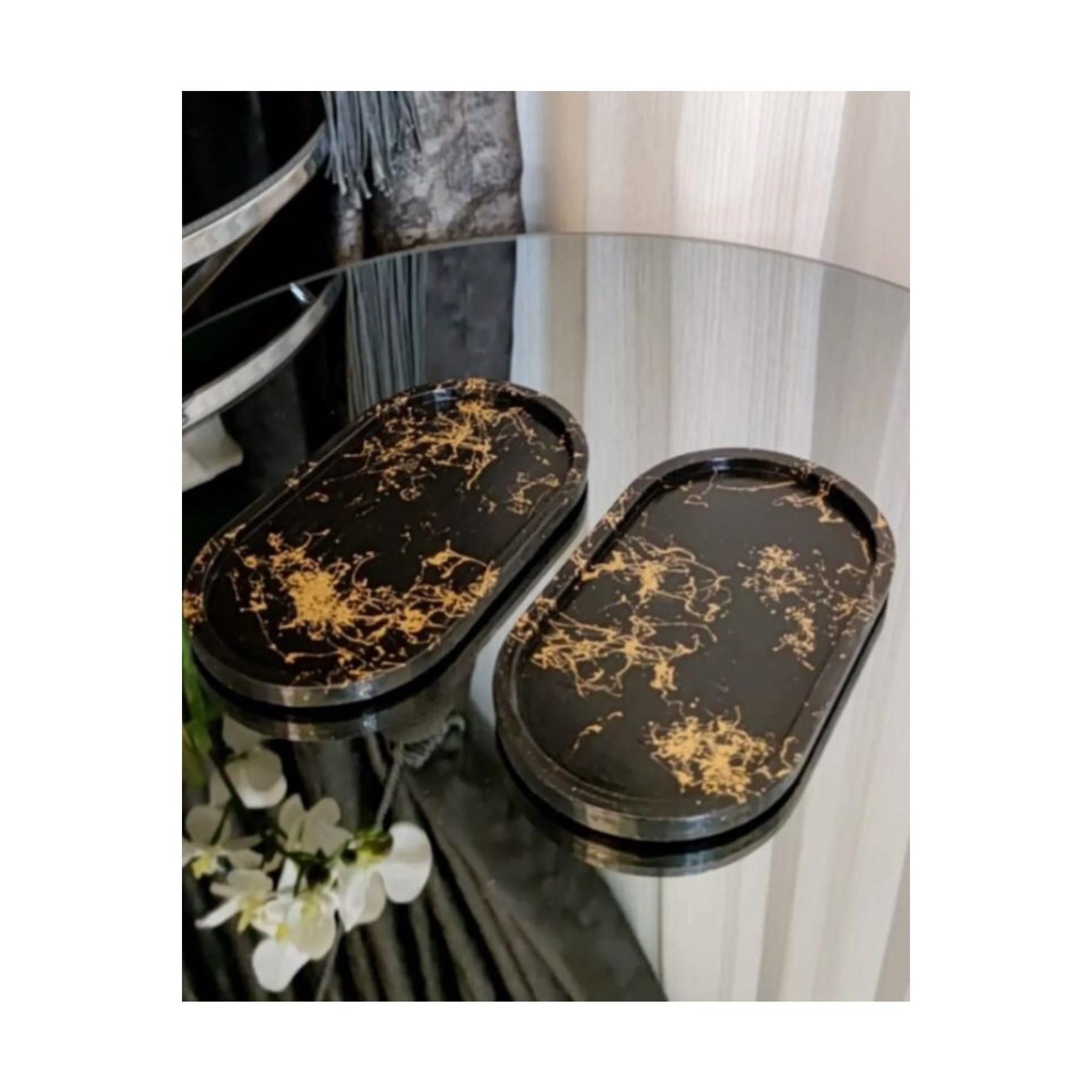 

FLQUE Черный органайзер из 2-х частей Органайзер с эффектом мрамора Бетонный лоток