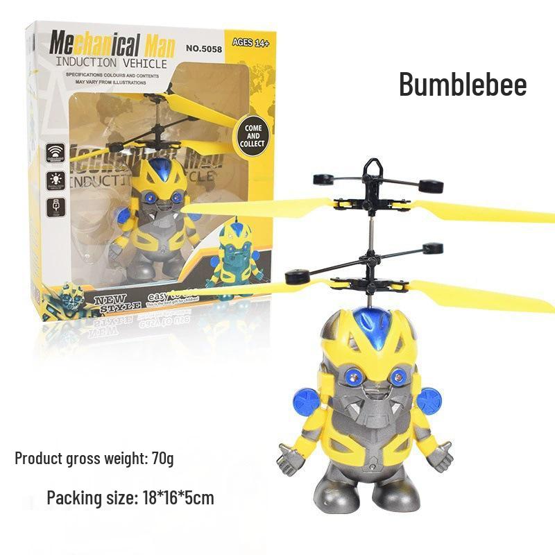 Drop-resistant Children's Remote Control Induction Helicopter Toy with Hovering Lights