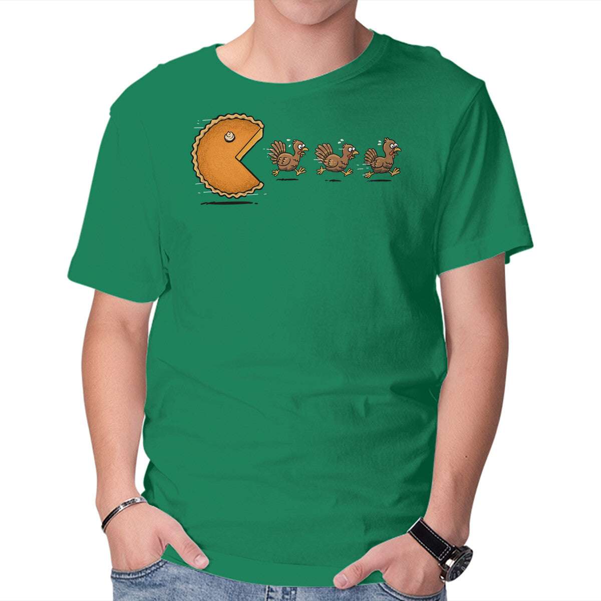 Unisex Crew Neck T-Shirt Pie-Man Graphic Short Sleeve Casual Tee XXXL