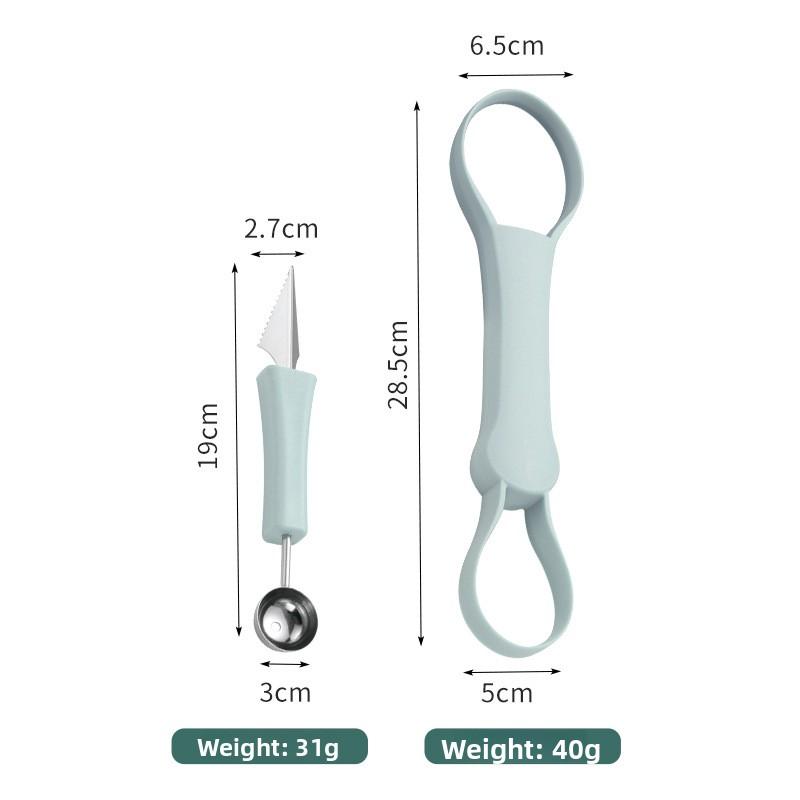 

Три-в-одном Фруктовый Многофункциональный Нож для Карвинга Дыни и Фруктов Кухонный Инструмент для Удаления Семян и Мякоти Фруктов и Овощей, Ложка для Выкапывания Шариков Мороженого синий