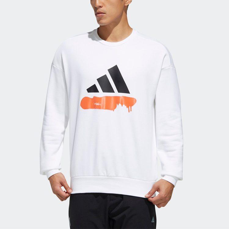 Adidas Sweatshirts Men's White Crew Neck Moderate Regular FM9406