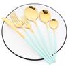 36Pcs Pink Gold Dinnerware Cutlery Set Western Knife Dessert Forks Spoon Flatware Stainless Steel Silverware Kitchen Tableware