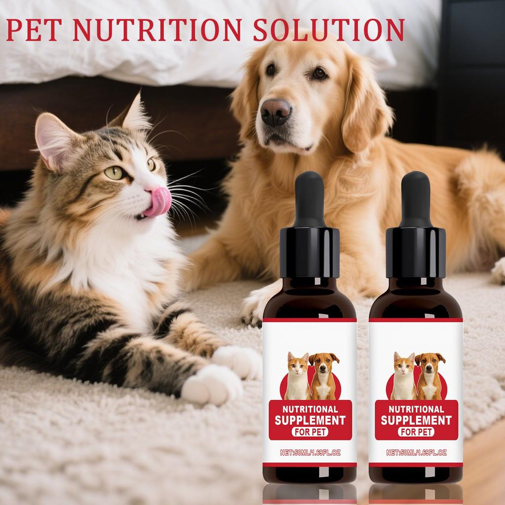 Zeckenflüssigkeit für Tiere, Nährlösung für Katze und Hund, Konditionierung des Körpers, Leicht absorbierbar, Für den täglichen Gebrauch geeignet, 50 ml