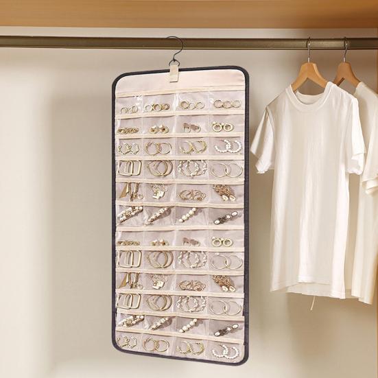 Hängender Schmuck-Organizer, Halskettenhalter, große Kapazität, Anti-Tangle-Ohrringe, Ringe, Kleiderbügel, Schmuck-Display-Rack