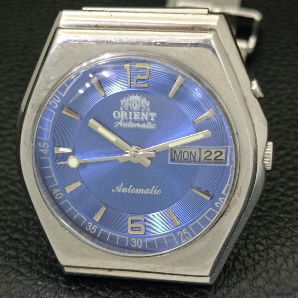 JAPAN VINTAGE ORIENT AUTOMATIC 46941 MENS BLUE COLOR DIAL WATCH A500740-5 R154-a500740