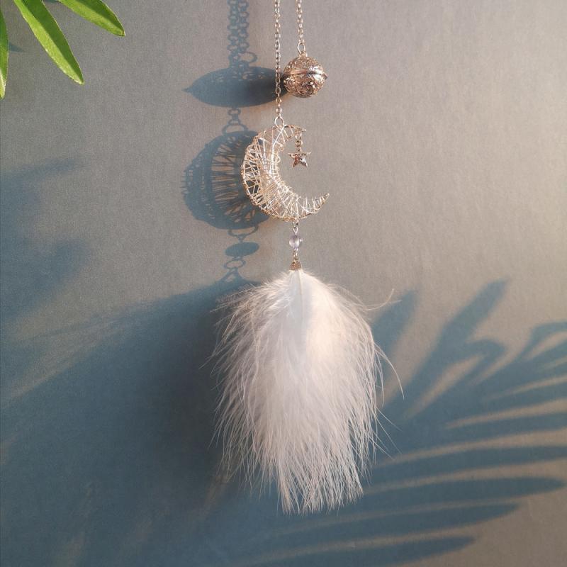 Car Dream Catcher Feather Pendants White Fluffy Feather Soft Hanging Ornament Auto Home Wall Pendant Decoration Gifts New