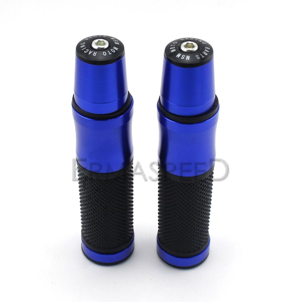 Pair of 7/8" 22mm Motorcycle Hand Grips With Bar End Plugs CNC Aluminum & Rubber Handlebar Grips For Motocross Pitbike