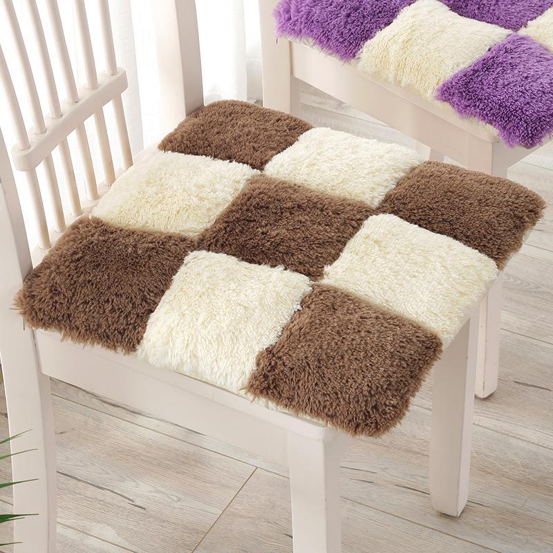 Fortykket Stol Krakk Pute Sittepute på Gulvet Student Ni-ruters Stolpute Plysj Rumpepute Kontor Langvarig Sittepute