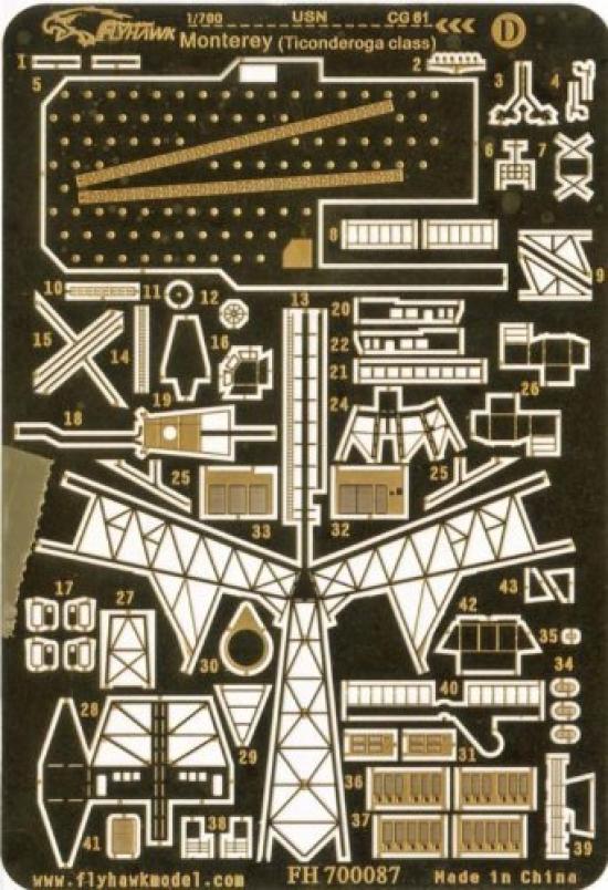 Flyhawk Model US Navy Ticonderoga Class Plastic Model Parts FLYFH700087 1/700 (for Dragon)