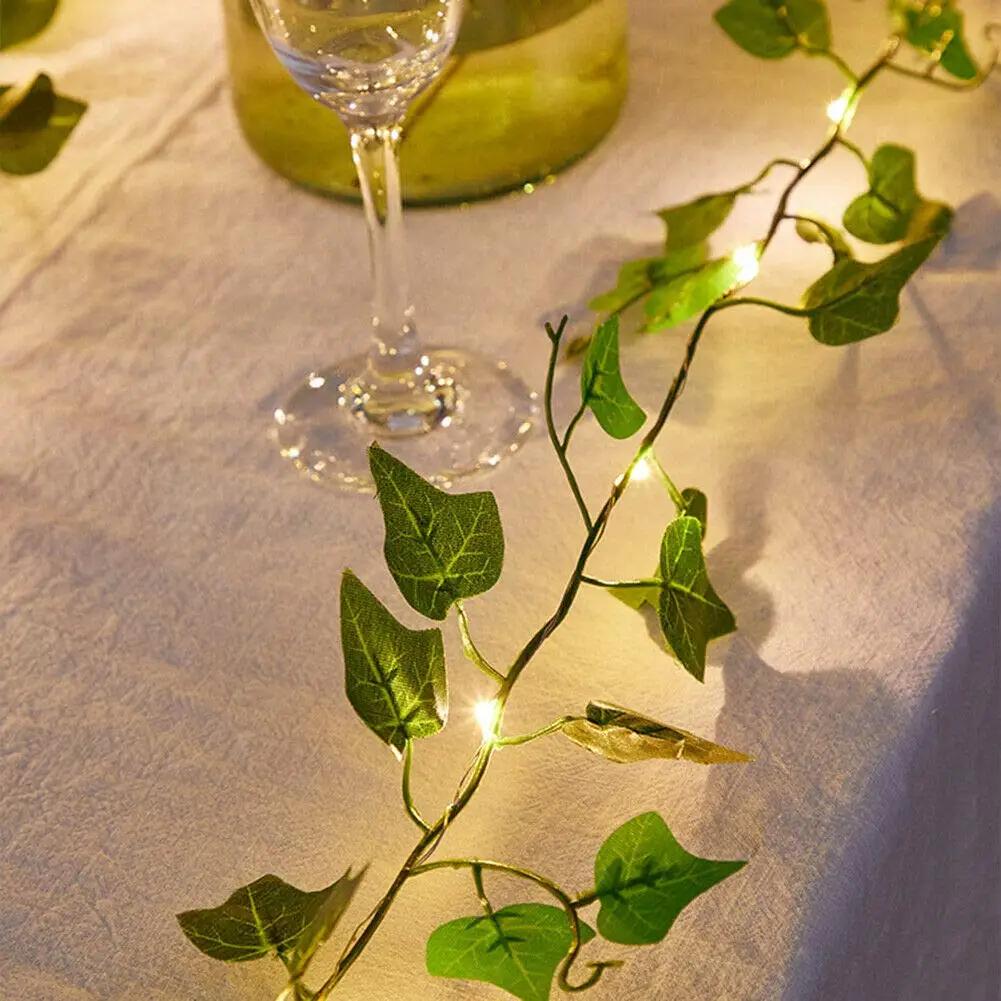 100LED Ivy String Lights 8 Modes Fairy Lights Green Plants Battery Powered Waterproof Party Wedding Garden Room Wall Decor